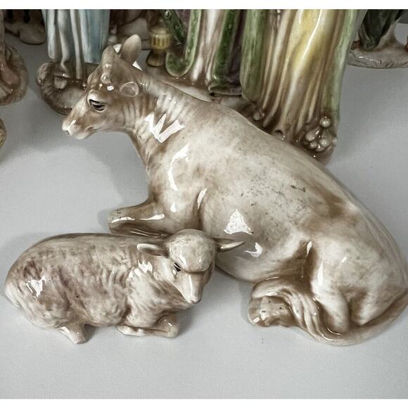 Vintage Holland Mold Christmas Nativity Set 14 Piece Hand Painted Large 1967 - Picture 4 of 16